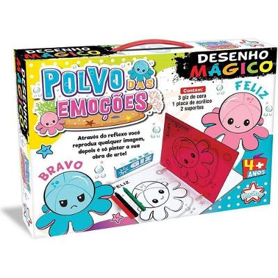 Brinquedo Educativo Desenho Mágico Polvo Emoções Reutilizável Big Star