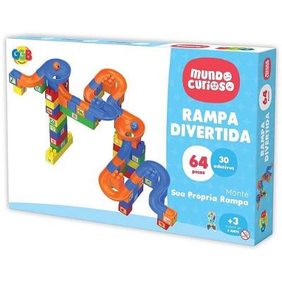 Brinquedo de Montar Rampa Divertida 64 Peças e 30 Adesivos GGB Plast