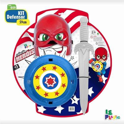 Kit Fantasia Acessórios Heróis Escudo Espada Máscara Le Plastic