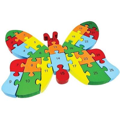 Quebra-Cabeça de Madeira Borboletas 26 Peças Educativo Toy Mix