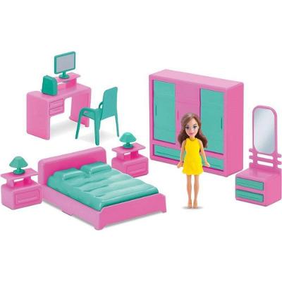 Casinha de Boneca Coleção Judy Quarto com Boneca e Acessórios Samba Toys