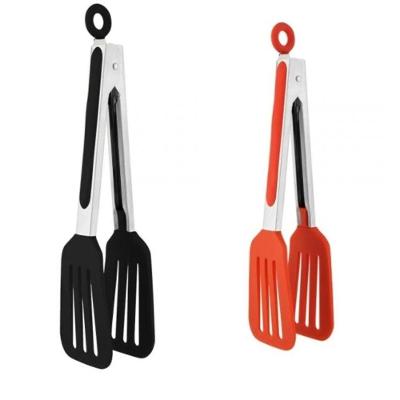 Espátula Pegador CK3213 Silicone e Inox Antiaderente Preto Clink