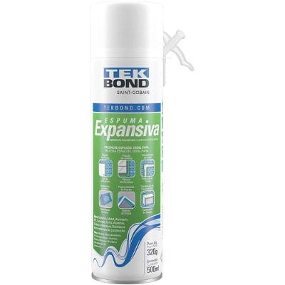Espuma Expansiva PU Amarela Vedação e Isolamento 500ML Tekbond