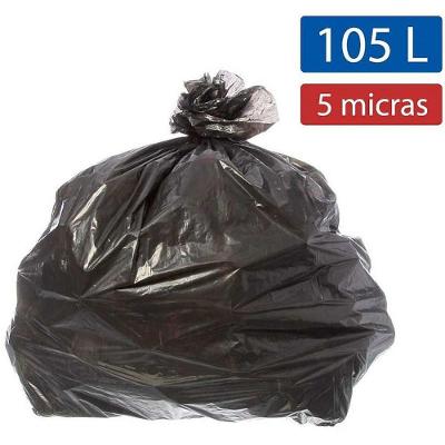 Saco para Lixo 105L Preto 75x90cm Polietileno 100 Unidades Ecoplan