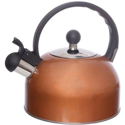 Chaleira Inox Rose Gold 2L Utensilio Domestico Aco Inox Rose Gold com Prata e Preto Western