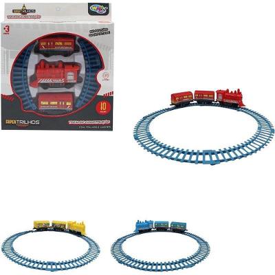Locomotiva de Brinquedo Ferrorama Kids 30cm com 9 Peças Wellmix