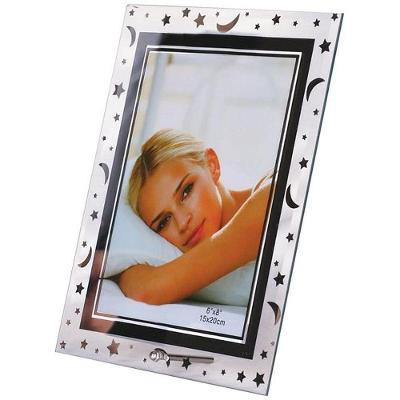 Porta-retrato de Vidro Estrela e Lua 15x20cm Transparente Yangzi