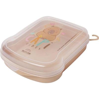 Sanduicheira Capivara Decorada Plástico Livre de BPA Marrom Plasútil