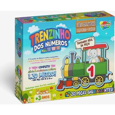 Quebra-cabeça de Madeira Trenzinho dos Números 20 Peças Aquarela Brinquedos
