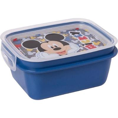 Marmita Mickey Trava Hermética PP Divisória Removível 630ML Plasútil