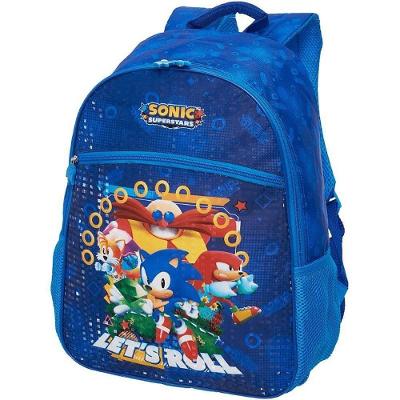 Mochila Infantil Sonic Superstars Poliéster Alças Ajustáveis Pacific