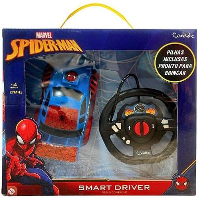 Carrinho Controle Remoto Spider-Man Smart Driver 3 Funções Candide