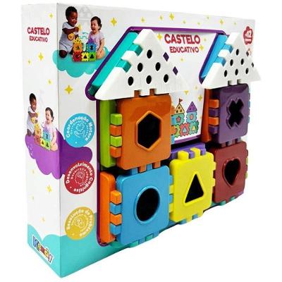 Brinquedo Educativo Castelo Baby Blocos Encaixáveis 28 Peças Kendy Brinquedos