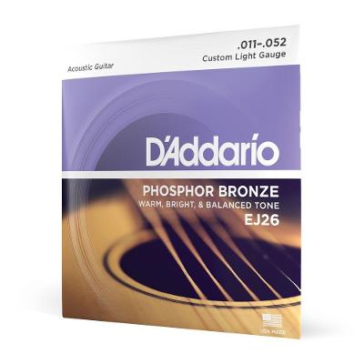 Encordoamento Violão Aço EJ26 Phosphor Bronze 11-52 D'Addario