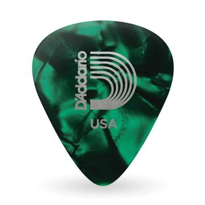 Palheta Celulóide 1.25MM 25 Unidades Verde D'Addario 1CGP7-25