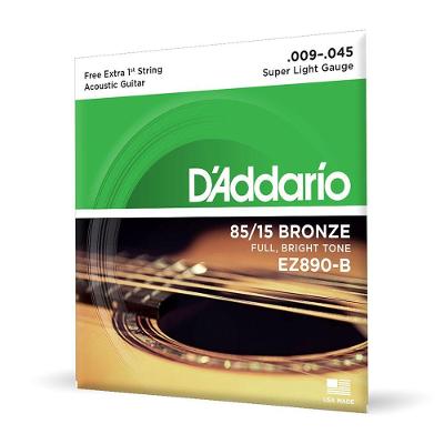 Encordoamento Violão Aço EZ890-B Bronze 85-15 Extra Super Leve D'Addario