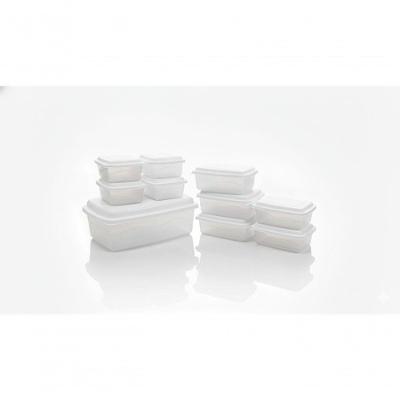 Kit 10 Organizadores Plásticos Multiuso Reforçado 3 Tamanhos Premium Branco