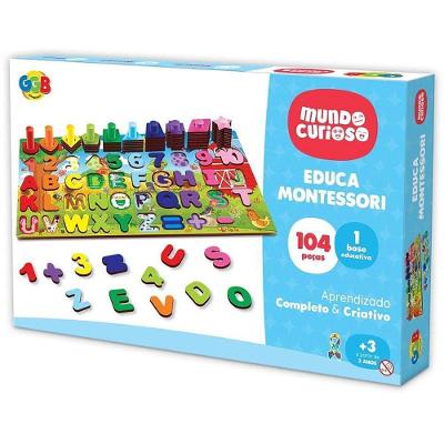 Brinquedo Pedagógico Educa Montessori 94 Peças Coloridas GGB Plast