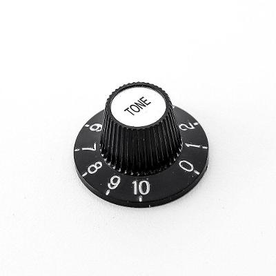 Kit 3 Knobs KDT-CR-TON ABS Topo Cromado para Guitarra Preto Spirit