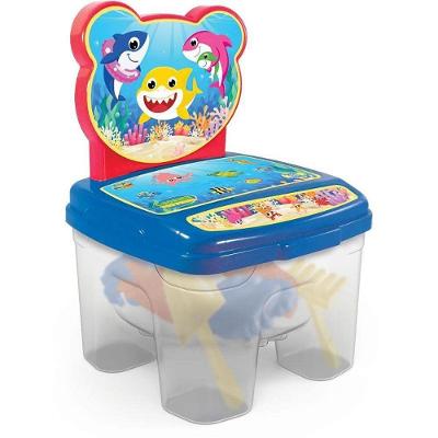 Cadeirinha Toy Tubarões Praia Brinquedo com 6 Peças Azul GGB Plast