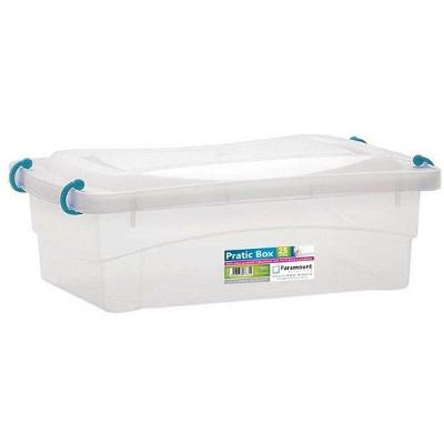 Caixa Organizadora Pratic Box 2,5L Tampa Segura Alças Laterais 27x18x9cm Transparente