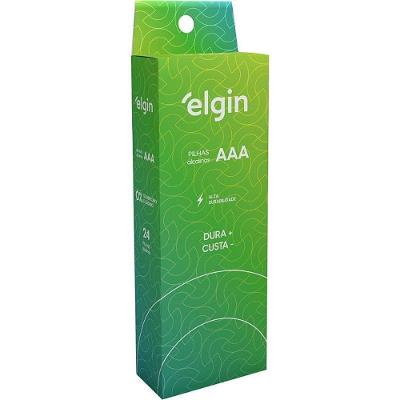 Pilha Alcalina Elgin AAA Palito Tubo 24 Unidades Longa Duração