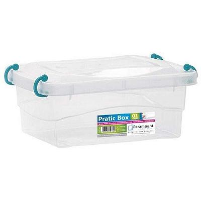 Caixa Organizadora Pratic Box 1L Transparente Multiuso Paramount Plásticos
