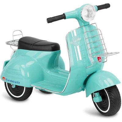Moto Elétrica Scooter Infantil 6V com Iluminação Turquesa Brinquedos Bandeirante