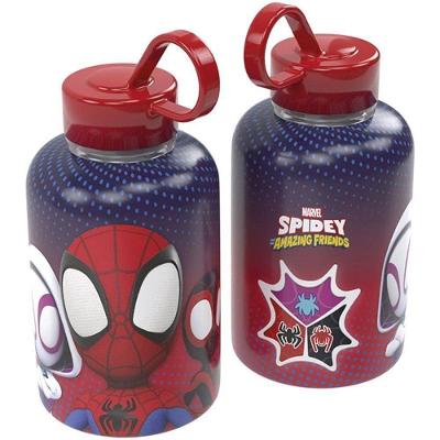 Garrafa Plástica Cilíndrica Spidey 280ML BPA Free Design 360 graus  Vermelha Plasútil