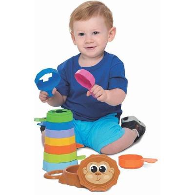 Brinquedo Educativo Baby Macaco 10 Formas Geométricas Coloridas Mercotoys