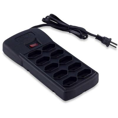 Filtro de Linha 10 Tomadas Disjuntor Rearmável Cabo 1,2m Preto Forceline