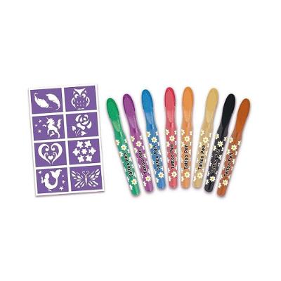Kit Tatuagem Temporária Tattoo Collection 8 Canetas e 8 Stencils DM Toys
