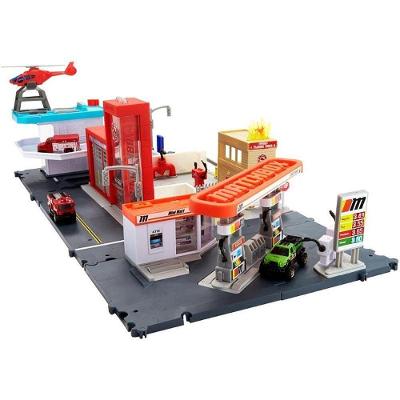 Conjunto Matchbox Action Drivers Helicopter Rescue com Ambulância Mattel