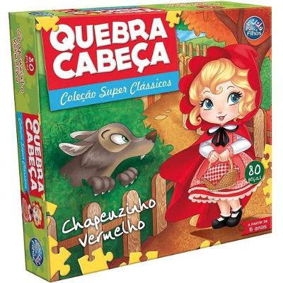 Quebra-cabeça Cartonado Chapéuzinho Vermelho 80 Peças Pais & Filhos