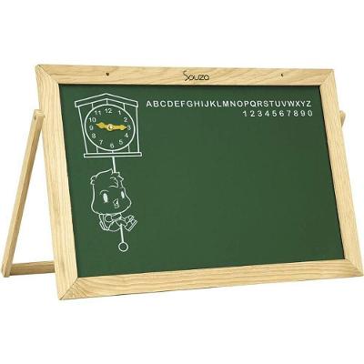 Lousa Infantil Quadro com Alfabeto e Relógio 40x30cm Souza Office
