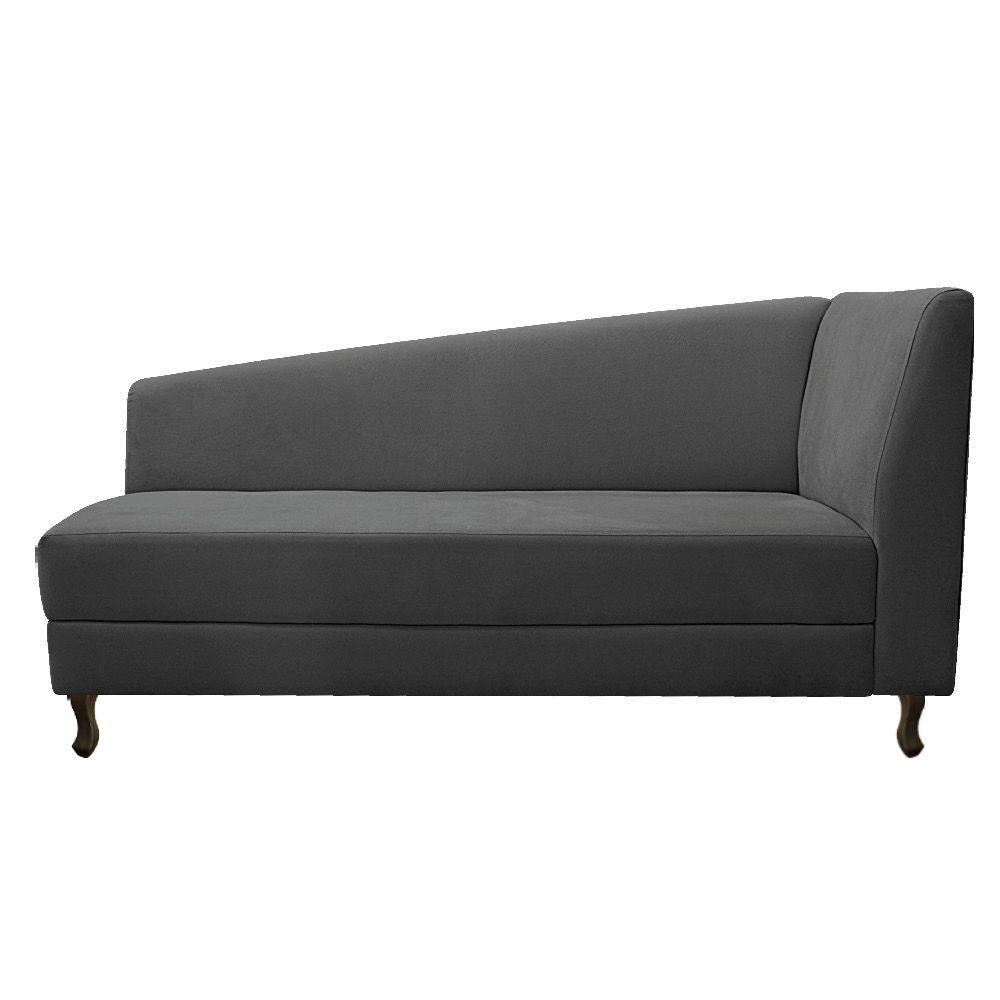 Diva Recamier Heitor 140Cm Lado Esquerdo Linho - Doce Sonho Móveis Cinza Escuro - 2