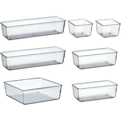 Organizador de Potes Sortidos 7 Peças Plástico Transparente Modular Acrimet
