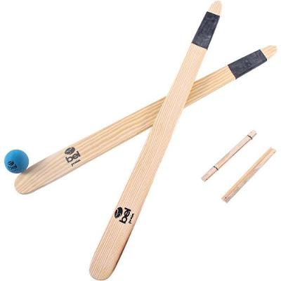Kit Bets Jogo de Taco com 2 Tacos Madeira 74cm e Casinhas Belfix