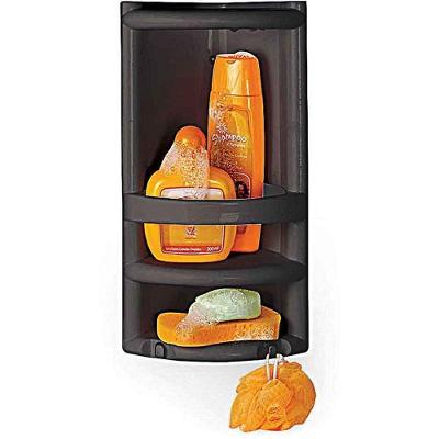Cantoneira para Banheiro Design Moderno Organização Preto Nitron Plast