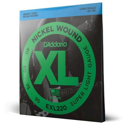 Encordoamento Contrabaixo EXL220 4 Cordas 40-95 XL Nickel D'Addario
