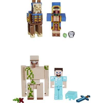 Boneco Minecraft 2-Pack Figuras 8cm Articulações e Acessórios Mattel