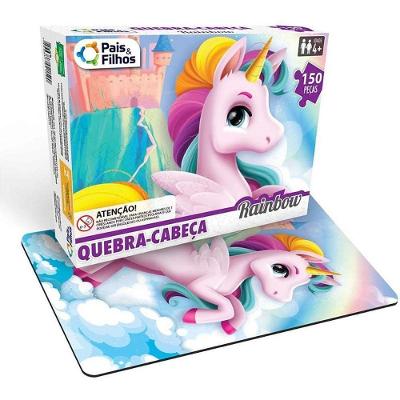 Quebra-cabeça Cartonado Unicórnio Rainbow 150 Peças Pais & Filhos