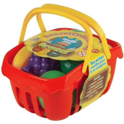 Brinquedo Cesta de Frutas 10 Peças Plástico Coloridas Braskit