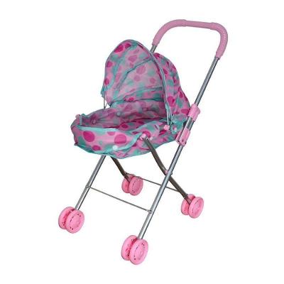 Carrinho de Boneca Berço Passeio Divertido Rosa DM Toys
