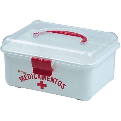 Organizador Caixa para Medicamentos 1,4L BPA Free Resistente Branco Nitron Plast