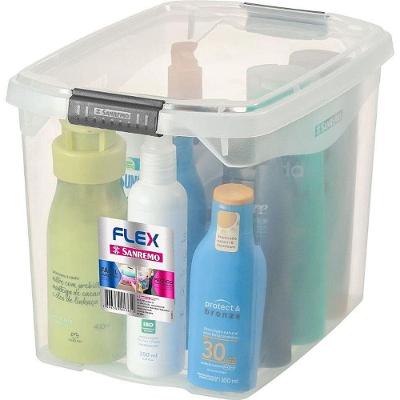 Caixa Organizadora Flex Plástica Multiuso 11L Transparente Sanremo