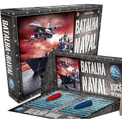 Jogo de Tabuleiro Batalha Naval Estratégico com Peças Pais & Filhos