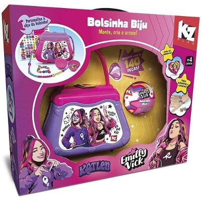 Kit de Bijuteria Infantil Bolsinha Emilly Vick e Katlen 140 Peças Elka