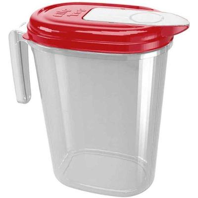 Garrafa Plástica Jarra Flip Top com Tampa 2L Vermelha Nitron Plast