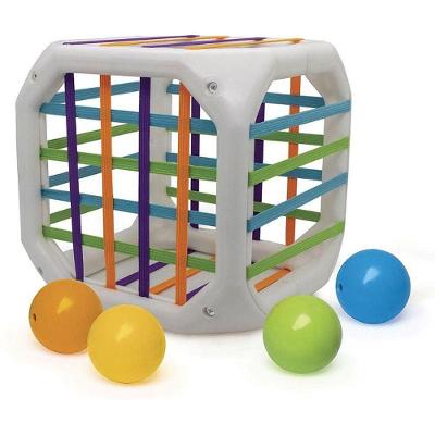 Brinquedo para Bebê Cubo Entrelaçado Bolinhas Chocalhos Branco Elka
